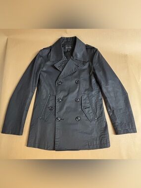 Uniqlo Women's Black Double-Breasted Pea Coat